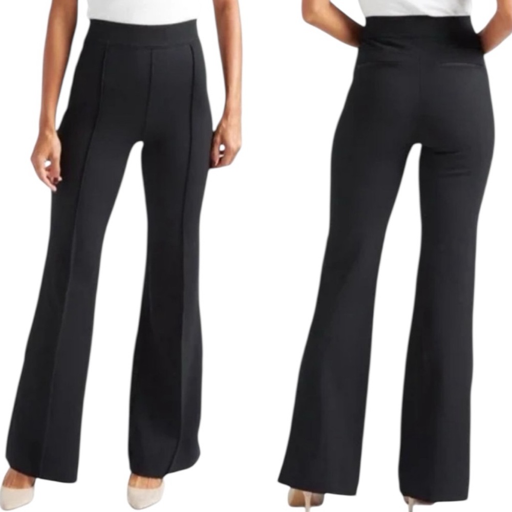 NWT Spanx‎ Hi Rise Classic Black Pull On Flare Pants Size Petite Medium